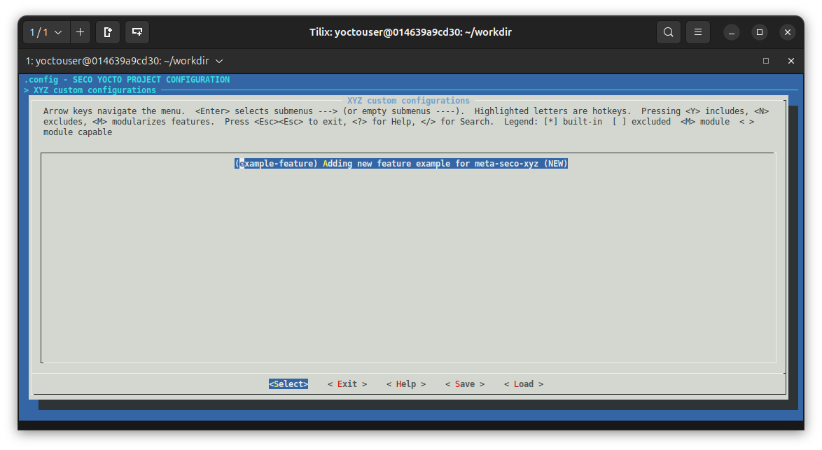 Menuconfig customized feature