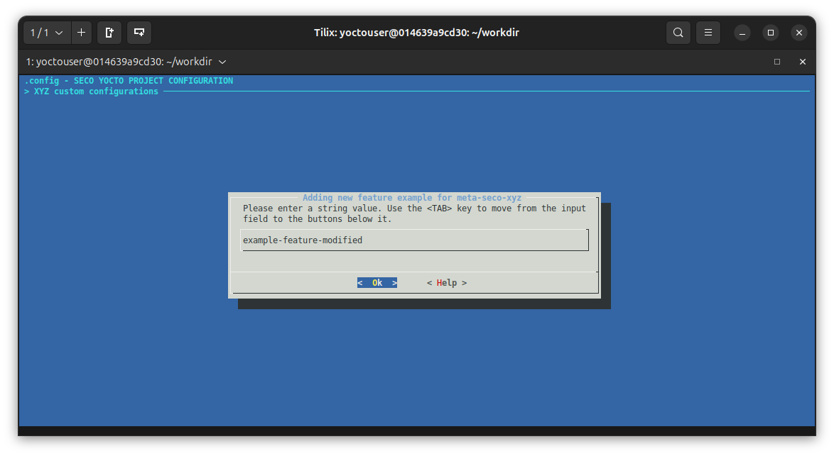 Menuconfig customized feature